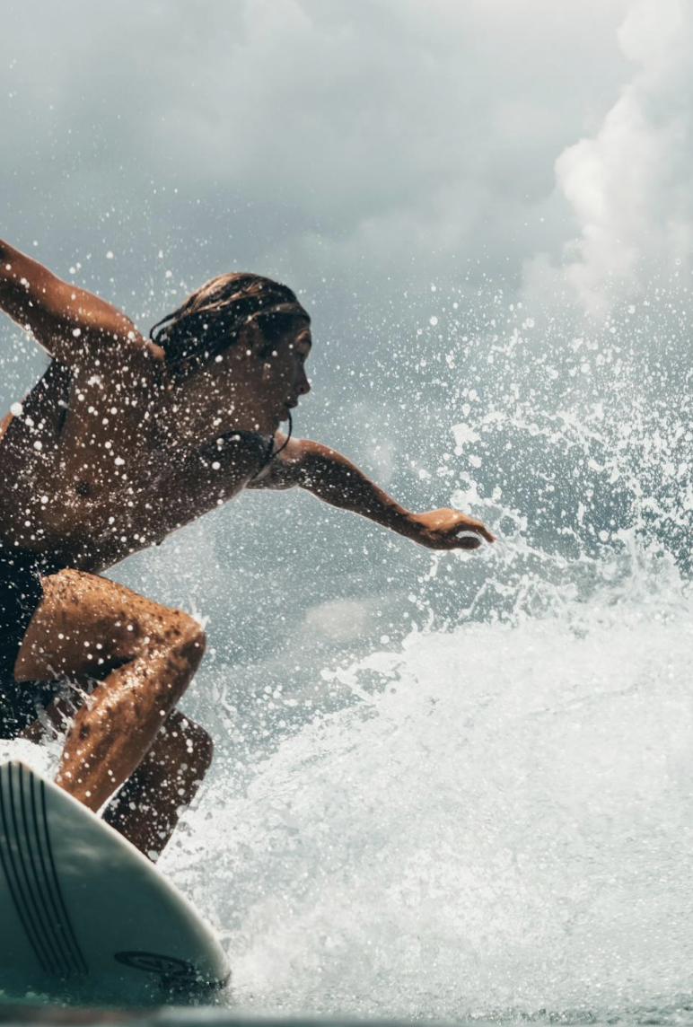 Surfing the Atlantic off the Portuguese coast